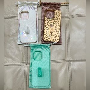 Two Loopy cases. iPhone 13 Pro. Leopard styles.